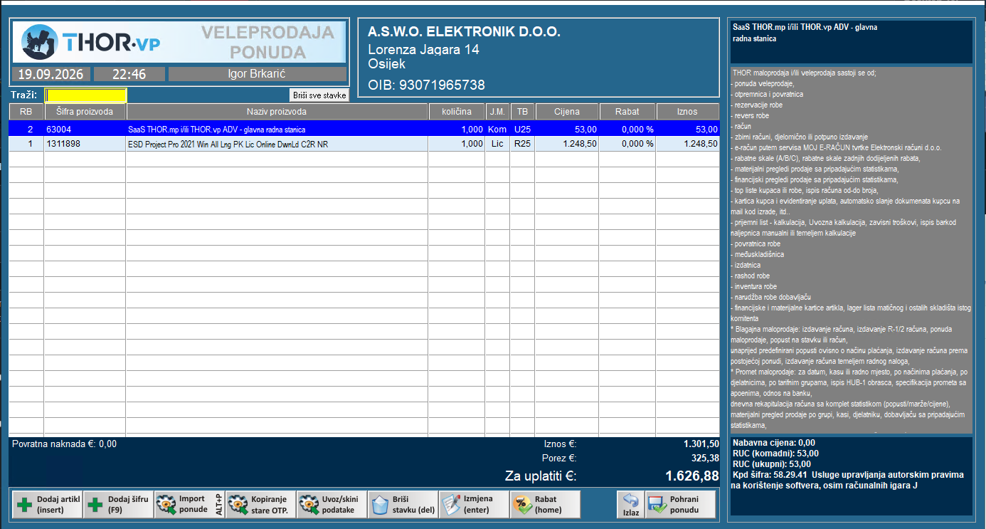 THOR ERP Veleprodaja